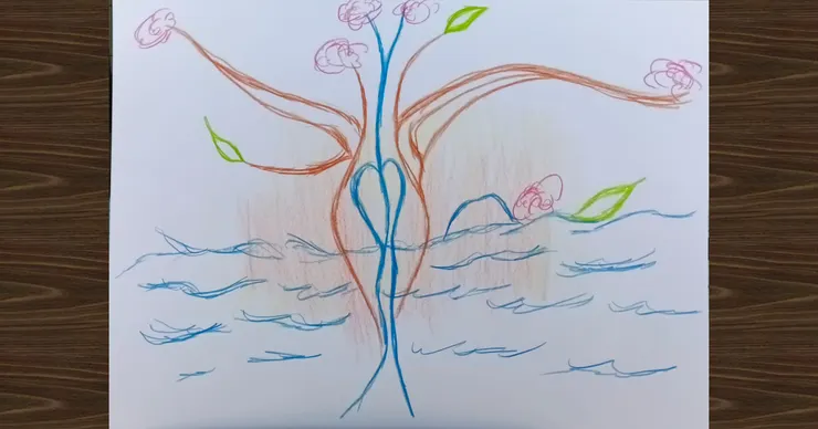 作者直覺繪畫：〈枯萎之樹〉