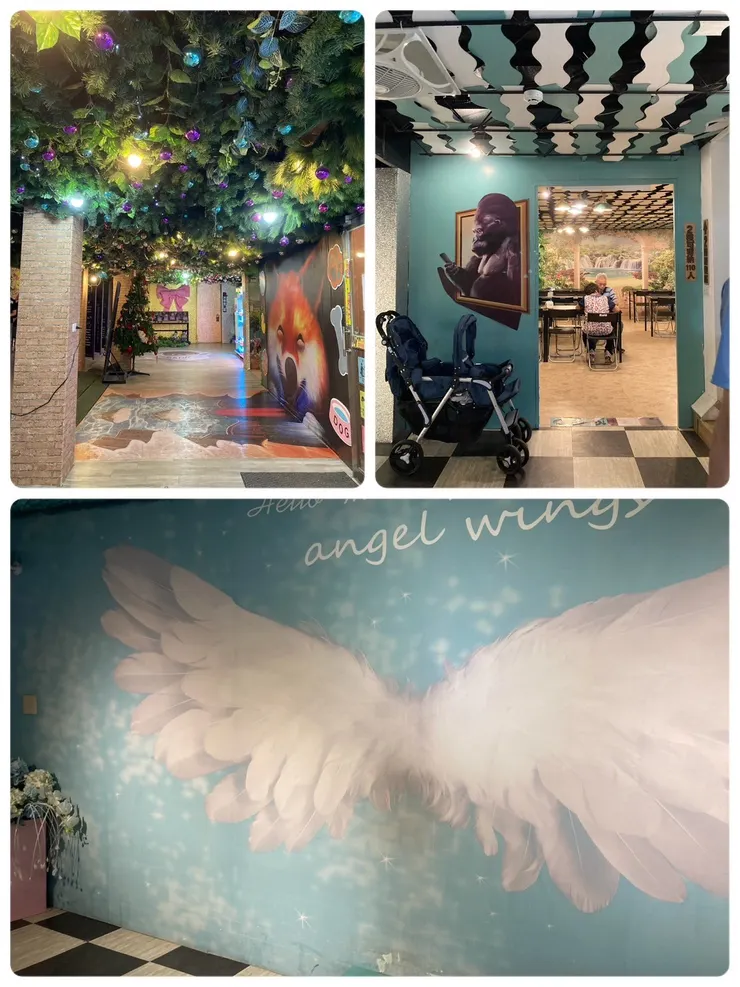 天花板跟地板跟牆面都有很多可以拍照的點！