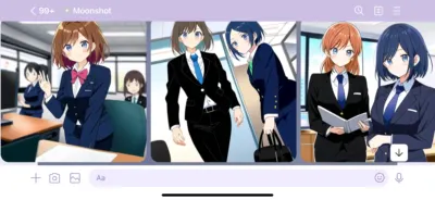 Line Moonshot指令:漫畫 在辦公室穿著套裝的女生