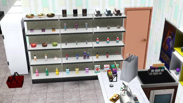 塞得滿滿的貨架。租金貴嘛。