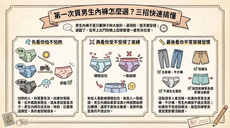 第一次買男生內褲怎麼選？三招快速搞懂