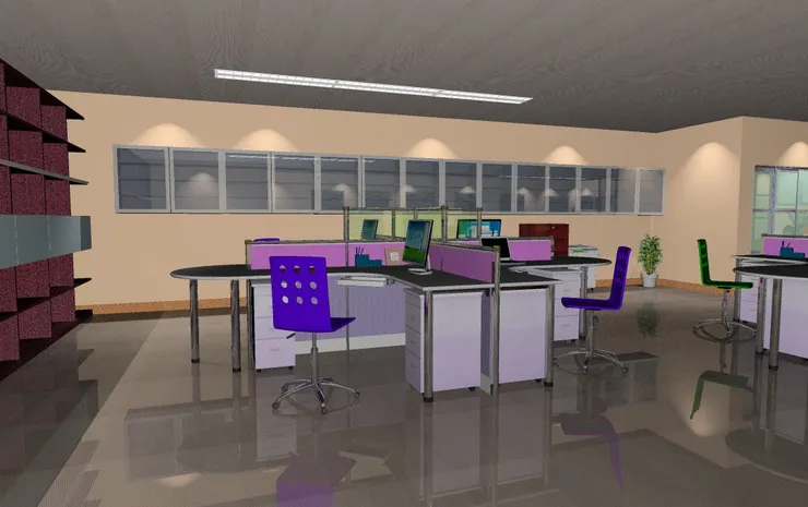 每個section的椅子顏色不同，很容易分辨。