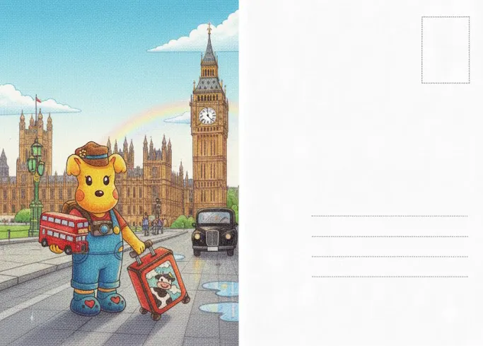 手繪轉AI旅遊明信片卡