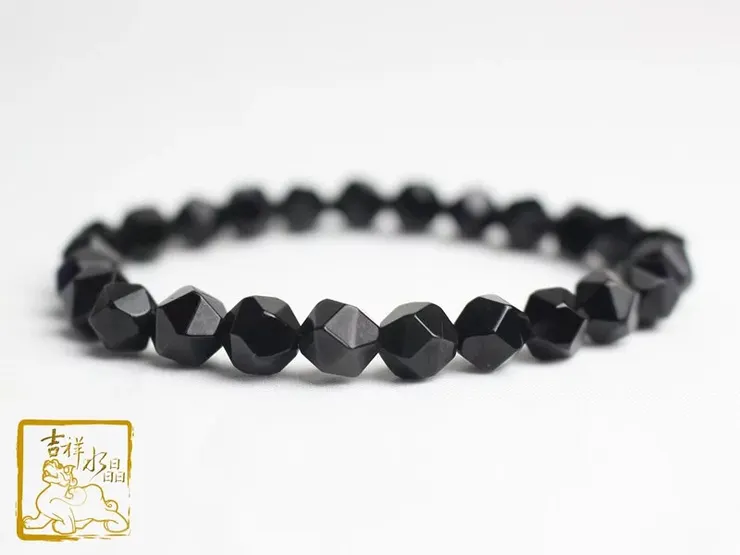 黑曜石多切角手鍊 排除負能量