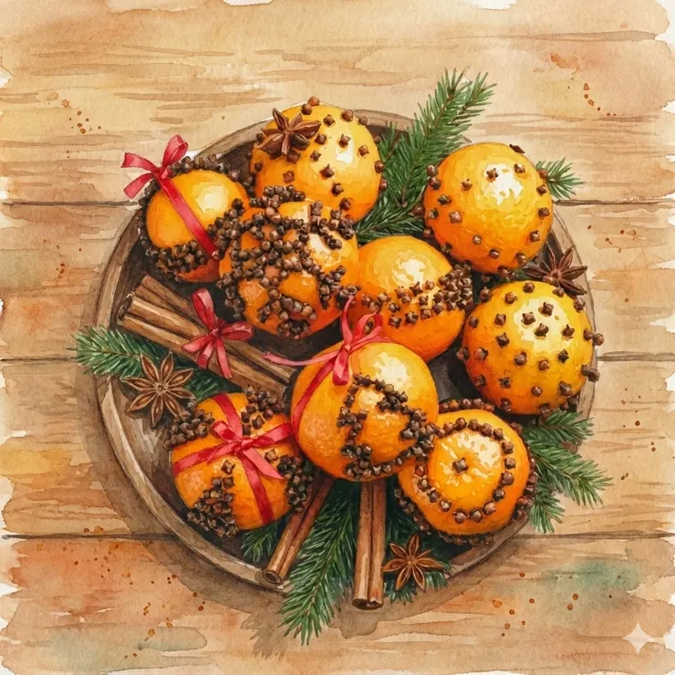 中世紀黑死病爆發時期,人們會將丁香一顆顆插入柑橘果皮之中,製成所謂的「丁香橘子球」,也逐漸成為聖誕時節常見的節慶物件與祝福禮物