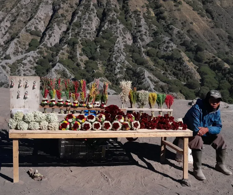 用來許願後丟進火山口的花束