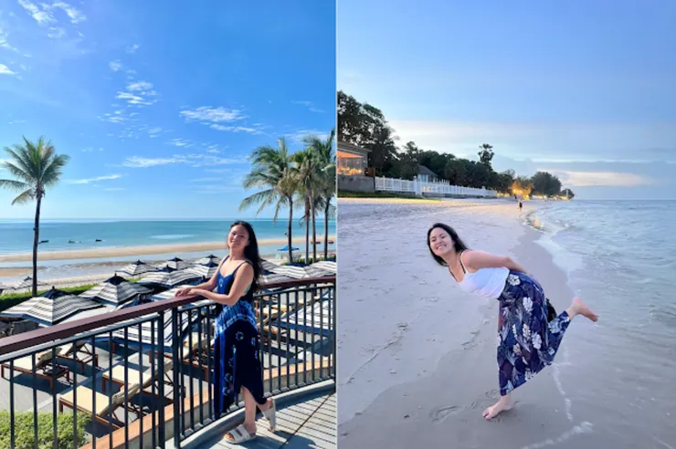 高級渡假村就是要有私人海灘，從酒吧旁邊走出去即可