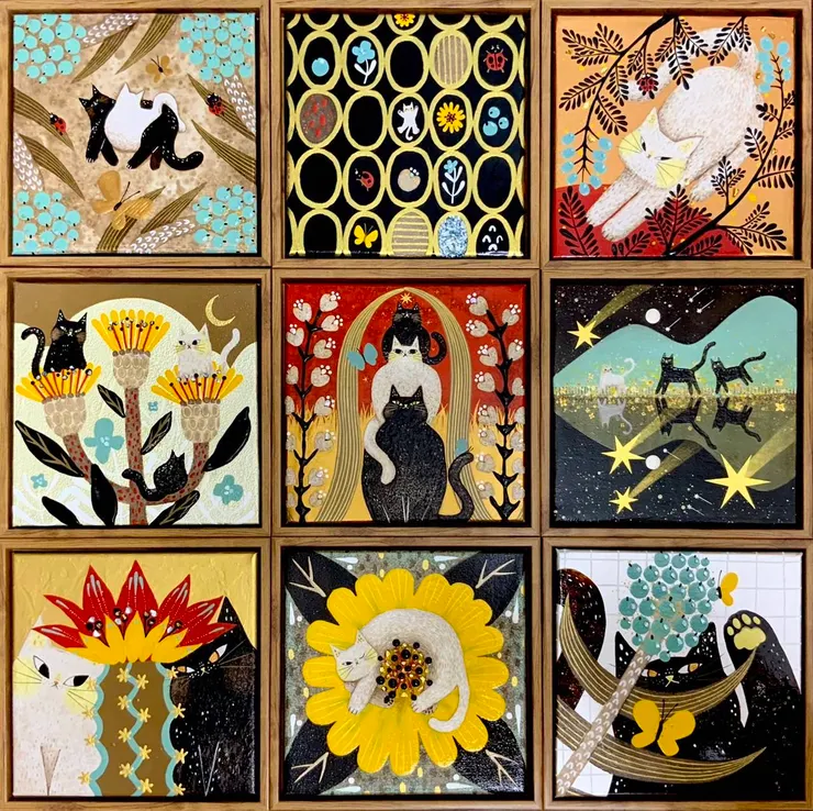 每年推出以貓咪為主題的九宮格系列也是她童心的展現