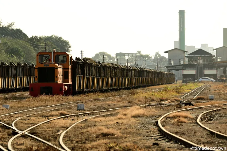 滿載甘蔗的火車在夕陽下回到糖廠，新一期的製糖期又即將開始