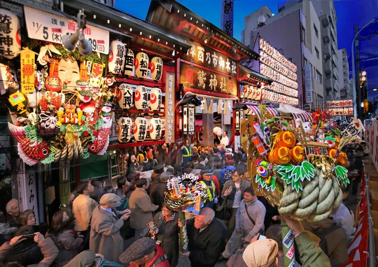 淺草鷲神社舉辦的酉之市。圖源：GoodLuck Trip