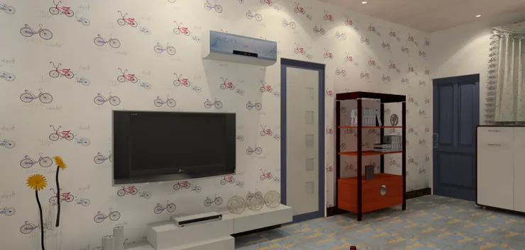 客廳以牛仔布的藍色為主調,氣氛悠閒輕鬆。用著我發現自己很喜歡這種舊牛仔布的藍色。