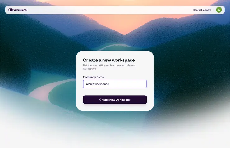 截圖自 whimsical.com 註冊頁面