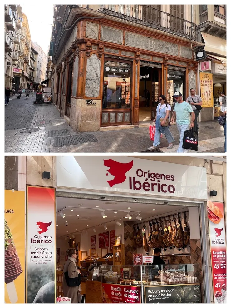 店面的招牌以正面為主，很少往街道延伸。