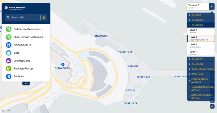 JFK airport map - terminal 5