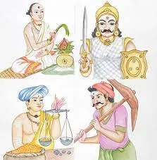 印度四民，僧侶、戰士、商人、工人，其中商人大於工人