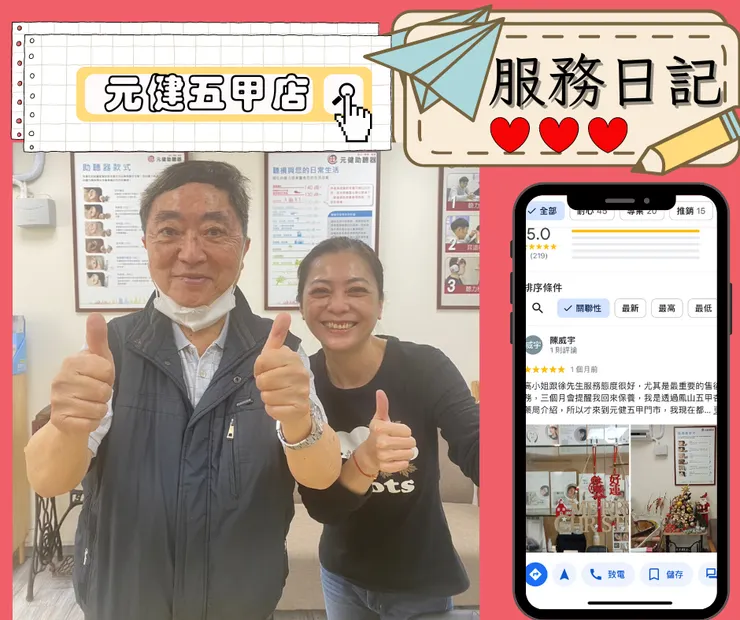 GOOGLE搜尋:元健助聽器-高雄五甲店