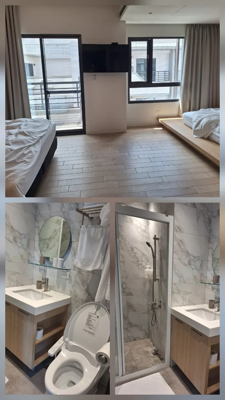 4人房一進去分左右兩邊各一張雙人床，衛浴很高級。