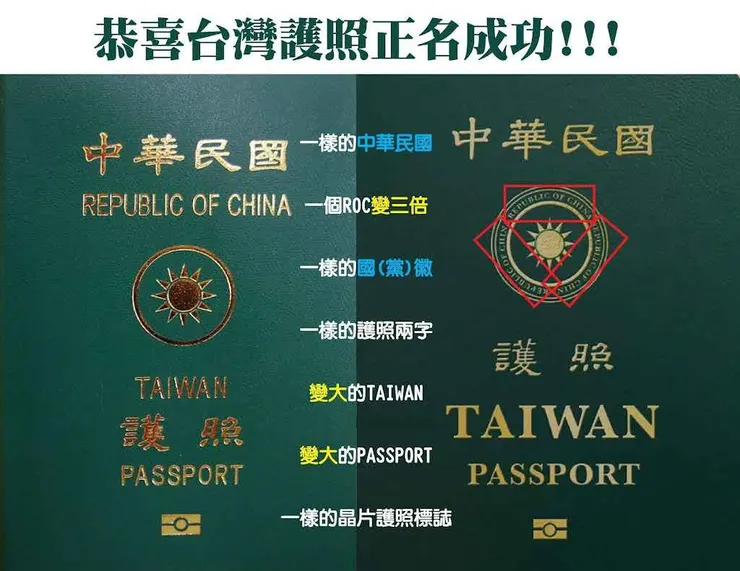 最近台灣護照的改版