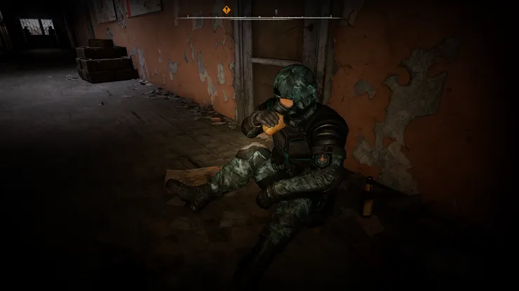 帶防毒面罩吃麵包