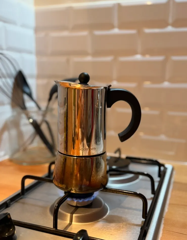 摩卡壺的咖啡是J的愛心