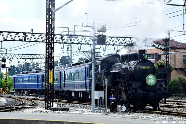 抵達下今市時，SL大樹已經在整備中