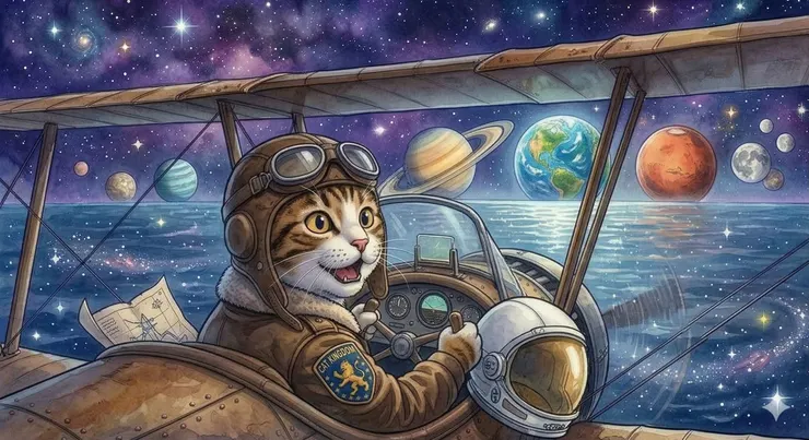 飛行貓王子,終於來到虎斑貓國王當年帶牠眺望的「地平線盡頭」,牠的眼中重新映入無限的可能。