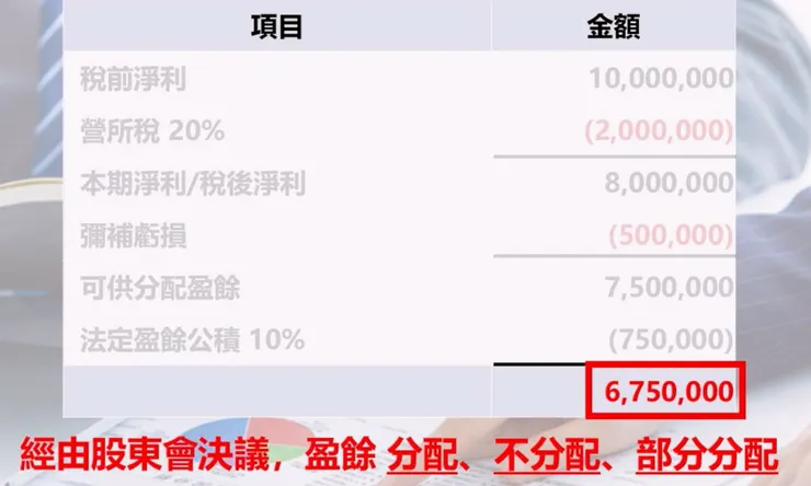 股東會決議盈餘分配議案