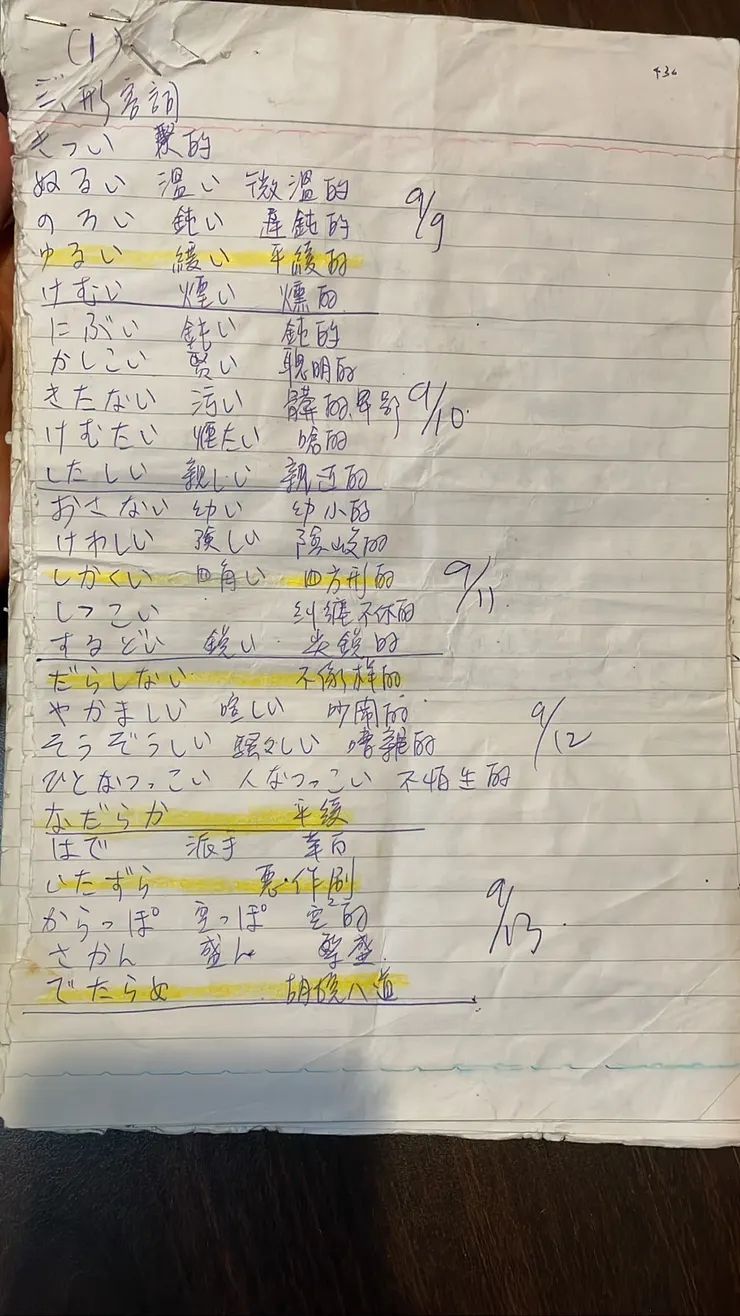 苦背單字的單字小冊本