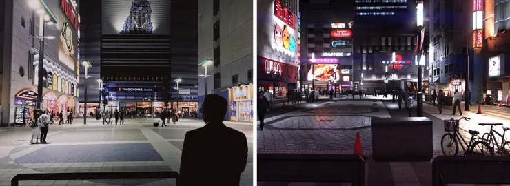 劇場前廣場：實景／遊戲