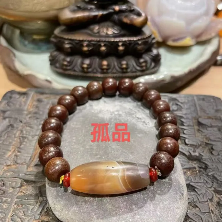 老纏絲瑪瑙天珠配老菩提根