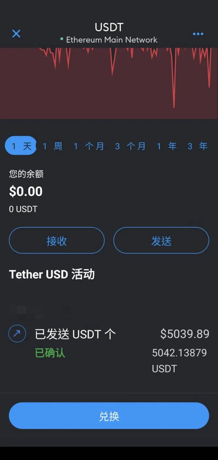 錢包金額被轉出的畫面
