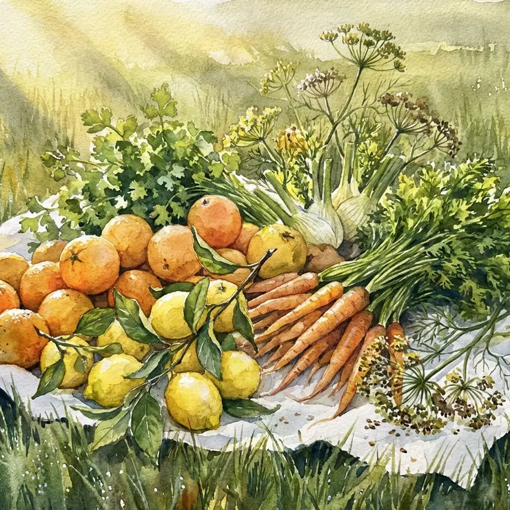 內酯中的成員多來自於繖形科植物，如紅蘿蔔籽、芫荽、小茴香等，還有柑橘類水果中含有的香豆素