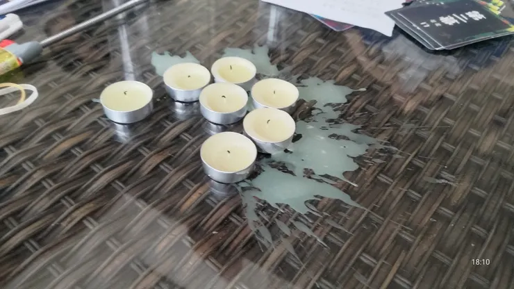 GM不小心吹得太大力，讓蠟噴了出來！