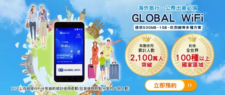 圖片來源：GLOBAL WiFi授權使用