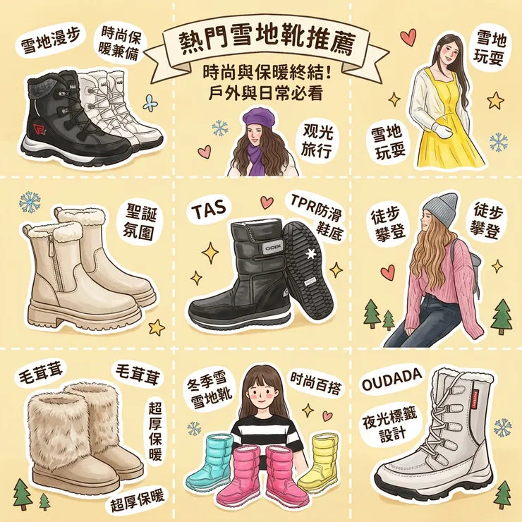 【雪地靴推薦】北海道賞雪不滑倒！Dcard/PTT熱議評比：日韓旅遊達人/防水保暖，情侶棉靴/拉鍊雪地馬丁靴