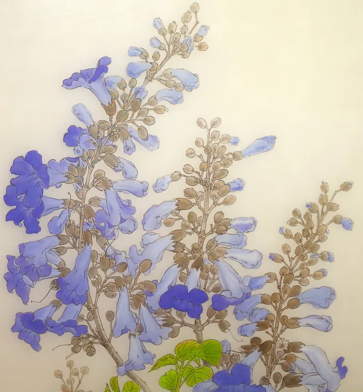 〈春律─向林玉山老師致敬／三月之晨〉局部－泡桐