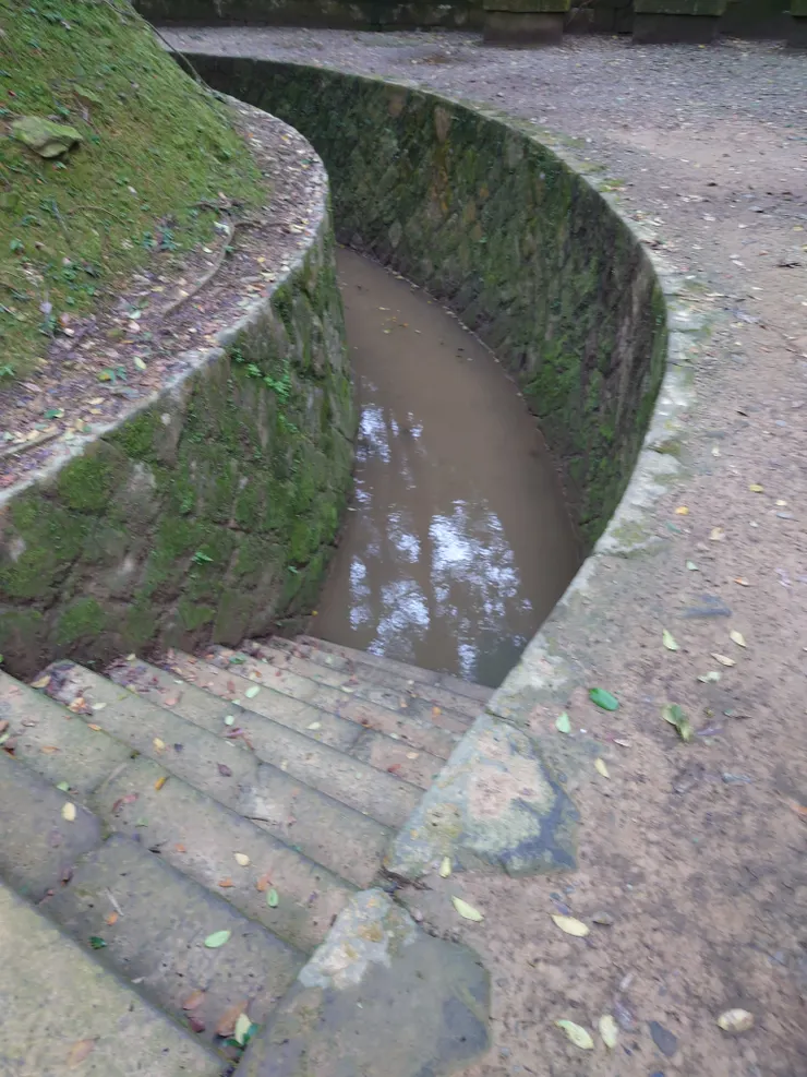 情人湖公園可銜接國家二級古蹟大武崙砲台，照片中為避彈壕，想走下去體驗但前幾天基隆地區下雨積水就算了