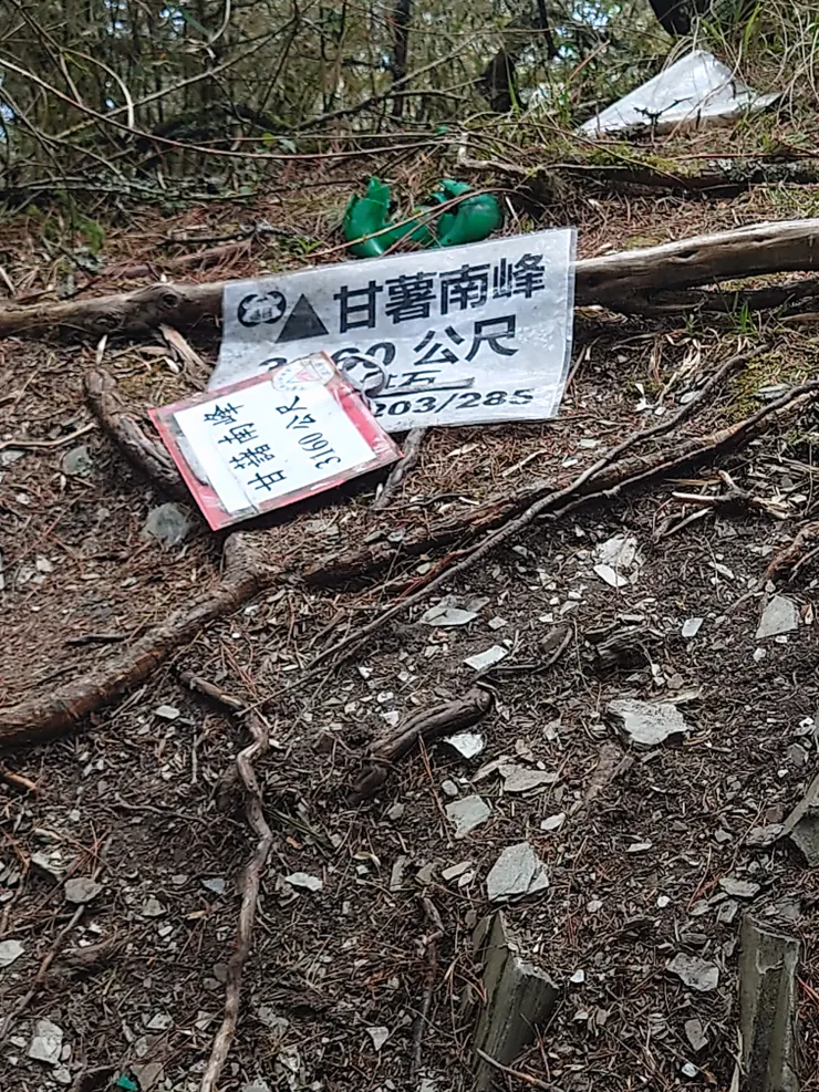 甘藷南峰，旁邊有一個路跡看起來像回營地的路跡，誤會大了