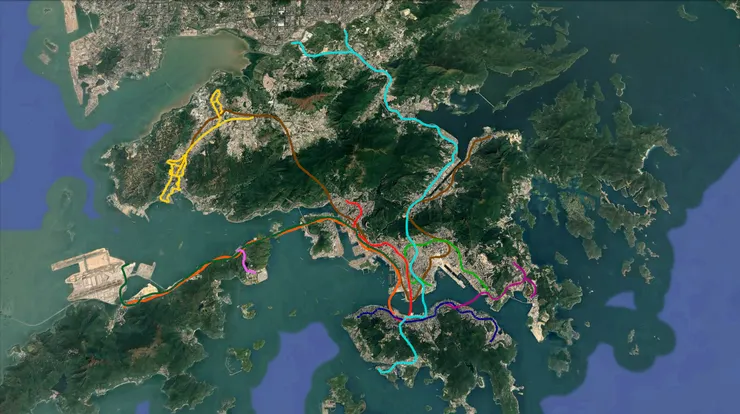 香港現有地鐵路線圖