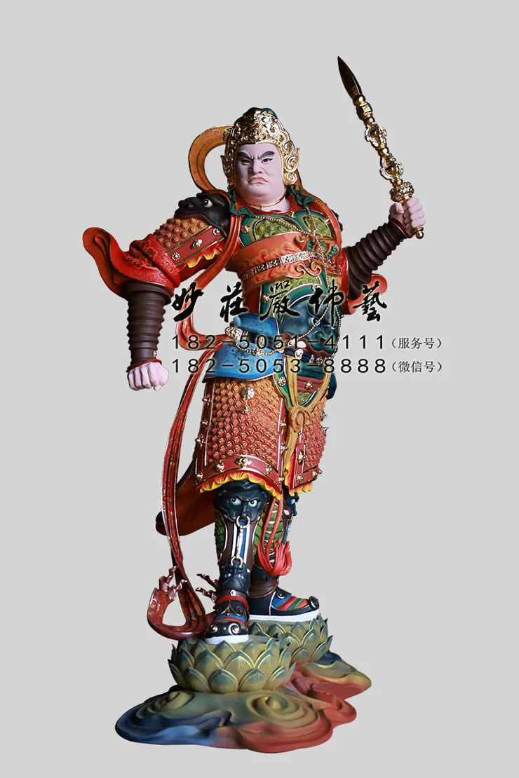 韋陀菩薩彩繪塑像