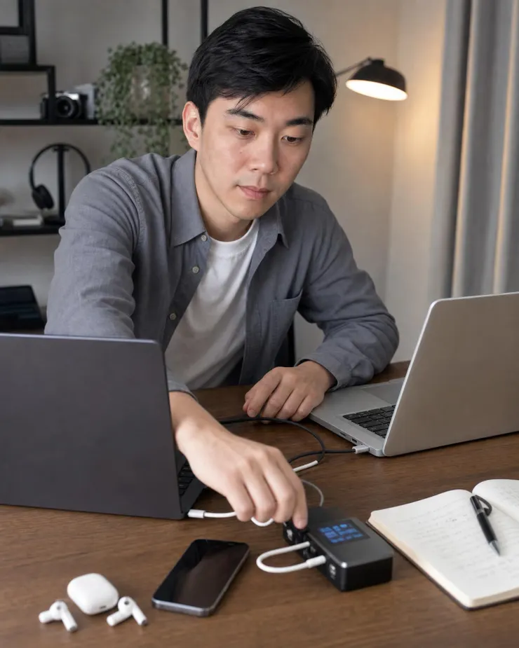梁练伟测试 AI PC 续航与多设备办公负载表现