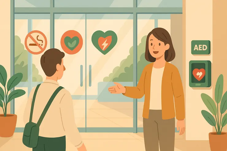 從無菸環境、健康促進到 AED 設置，健康場所認證強調的是一個整體友善、安全的生活空間。