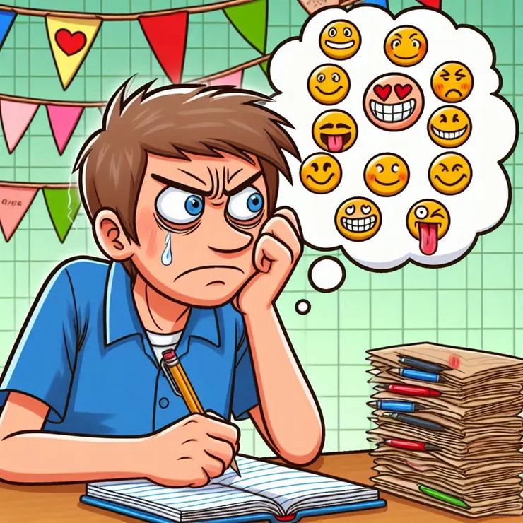 ta正在選擇ta想書寫的情緒! (小昕咒語Bing繪圖)