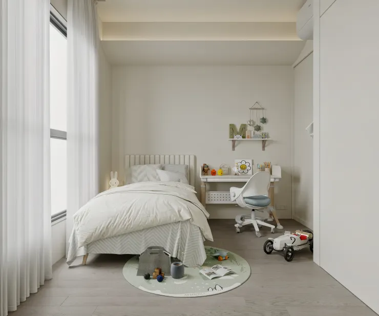 目之所及皆是愛與趣味，採用活力、純真、自然的空間基調，整體不做過多的固化裝飾，把空間充分留給成長的未來。圖片：Artin