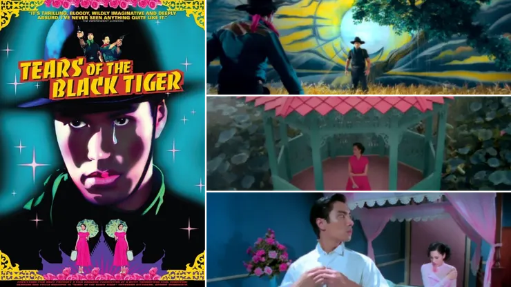 電影《老虎頭上結情疤》海報和劇照。-來源：https://www.onderhond.com/blog/