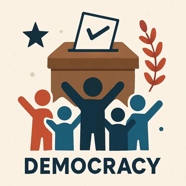 copilot。幫我畫張圖，表示民主
