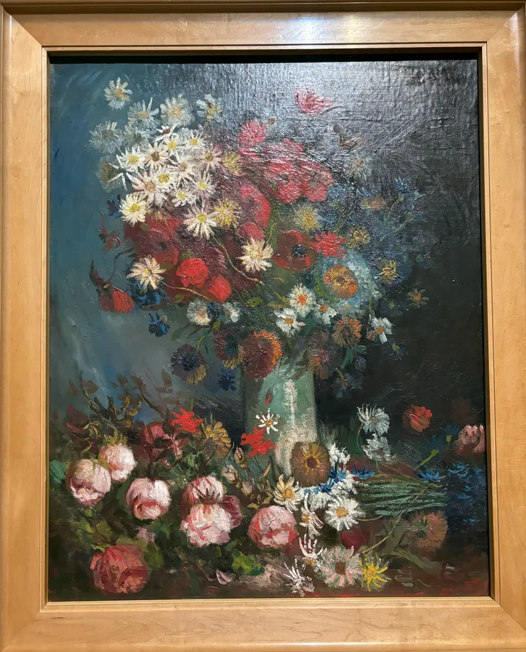 <野花與玫瑰靜物>  文森梵谷  攝於《梵谷：尋光之路》展覽  富邦美術館