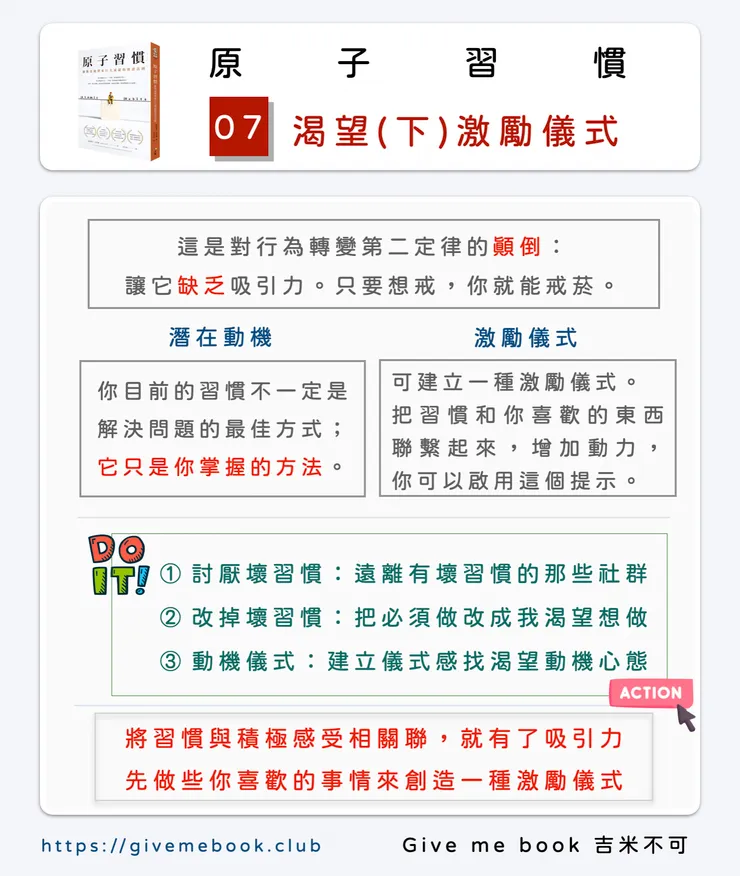 《原子習慣》#7 渴望(下) 激勵儀式啟動