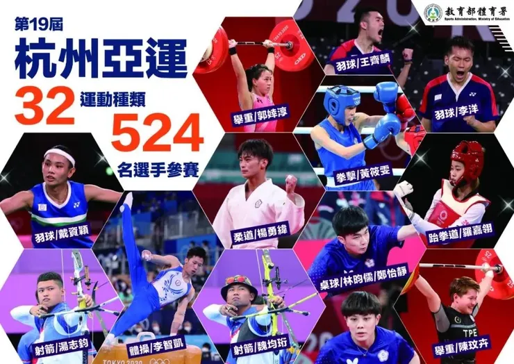 江昭倫採訪 2023年7月20日 2022第19屆杭州亞運將於9月23日至10月8日舉行,體育署20日正式公布本屆我國亞運各運動代表隊名單。(圖:體育署) 2022第19屆杭州亞運將於9月23日至10月8日舉行,體育署20日正式公布本屆我國亞運各運動代表隊名單