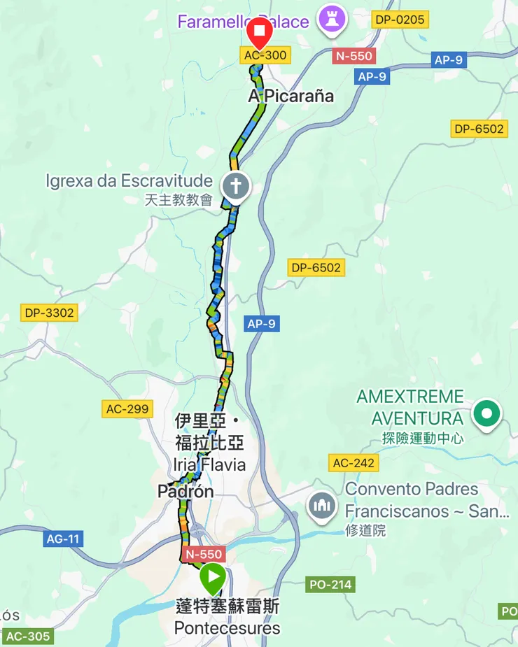 這是最後從城鎮走到民宿的路途，一路上其實是沿著柏油路走的